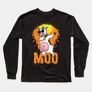 Moo Funny Cow Halloween Costume Long Sleeve T-Shirt